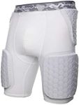 McDavid HEX Dual-Density Thudd Short, Dual-Density Pads for Thighs, HIPS & Tailbone, Helps Reduce Pulls & Fatigue, Moisture-Wicking Fabric, Adult Size White