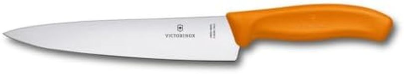 Victorinox Swiss Classic, Professional Carving Knife, Extra Sharp Blade, Straight Grind, 19 cm, Plastic Handle, Stainless Steel, Orange