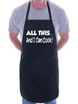 Print4U All This And I Can Cook Funny BBQ Cooking Novelty Apron Black