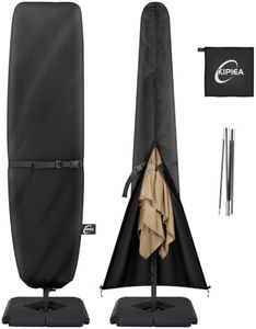 Kipiea Patio Umbrella Covers for 13'-15'Double-Sided Umbrella, Upgrade 500D Heavy Duty Outdoor Umbrellas Covers with Support Pole and Straps
