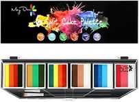 Maydear Face Painting Kit for Kids & Adults with 6 Colors Split Cake Palette, 2 Brushes, Safe & Non-Toxic Water Based Makeup Face Paint Kit