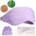 BeHoomi Sleep Mask, Weighted Eye Mask for Sleeping Microwave Warm Eye Compress, Natural Rosemary & Flaxseeds Moist Heated Eye Mask (Light Purple)