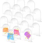 SAHENITEANA Arched acrylicArch, Acrylic Table Cards for Wedding, 15 Pack Clear Arch Acrylic Sign Acrylic Wedding Table Numbers Blank Arched Round,DIY Acrylic Sheet for Banquet,arched acrylic