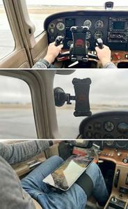 FlightPro 3-in-1 Aviation iPad Mount System – Yoke Clamp, Suction Cup & Kneeboard Leg Strap – Universal EFB Holder for iPad Pro, Air, Mini & Tablets – Complete Pilot Cockpit Solution