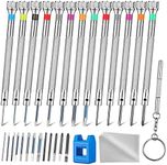 13PCS Professional Watch Screwdriver Set, SHEGATO Micro Precision Glasses Repair Kit, with 13PCS 0.2-2.0MM Extra Replace Blades, for Eyeglass Sunglass Watchmaker Jewelry Computer Phone Small Tools