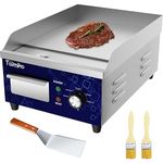 TAIMIKO Commercial Electric Griddle Countertop Stainless Steel Hot Plate Kitchen Grill Burger Bacon 1700W (28cm)