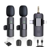 FUNIMUZI Dual Wireless Lavalier Microphone for iPhone/Android/Camera/Computer, Auto Sync and Noise Reduction Mini Microphone, Professional Wireless Mic for Video Recording, YouTube, Vlog, TikTok