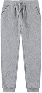 Kid Nation Kids Unisex Soft Brushed Fleece Casual Pull On Jogger Sweatpants with Pockets for Boys or Girls M Gray Heather