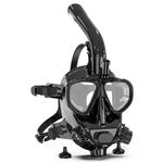 Full Face Dive Mask Support Diving & Snorkeling, Full Face Snorkel Mask Adjustable Scuba Mask with Camera Mount Provide 180° View Panoramic Compatiable with SMACO 1L/1.9L Mini Scuba Tanks