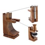 Quality Made Shaving Razor and Shaving Brush Stand. with Walnut Finish. Universal Stand