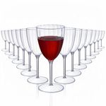 Tosnail 16 Pack 8 Oz Clear Plastic Wine Glasses, Disposable Hard Plastic Wine Cups, Tall Drinking Cups for Wedding, Parties