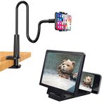 TechKing Unique Portable Foldable Flexible Mobile Holder Lazy Stand for Table/Desk/Kitchen use with Mobile Phone 3D Screen Enlarger Magnifier Anti Radiation Foldable Screen Magnifier