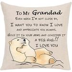 to My Grandad Throw Pillow Cover Gift Inspiring Cushion Cover from Grandson Granddaughter for Grandpa Birthday Thanksgiving Day Christmas Decoration Pillowcase