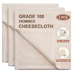 eFond Cheesecloth, Precut 20x20Inch, Grade 100 Hemmed Cheese Cloths for Cooking Reusable and Washable, 100% Unbleached Pure Cotton Muslin Cloths for Straining Butter, Cheese, Nut Milk (3 Pieces)