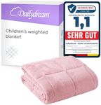 Dailydream Children's Weighted Blanket | 90x120 | 2.5 kg | Fluffy Pink | Made from 100% Fleece | Filled with Glass Beads | Heavy Blanket for Sleeping | Weighted Blanket