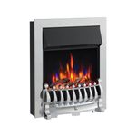 FLAMEKO Verona 16’’ Fireplace Insert, 2000W Heater, Chrome Trim with Spacer, Blenheim Fret, 9 Colour Flame Effect, Remote Control