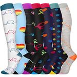 Compression Socks, (7 Pairs) for Men & Women 15-20 mmHg is Best for Athletics, Running, Flight Travel, Support