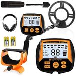 SUNPOW Metal Detector for Adults, Professional Waterproof High Accuracy Metal Detector, 10'' Detection Depth, Pinpoint & Disc & Notch & All Metal & Volume Modes, Strong Anti-Interference-GC-1083
