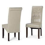 Simpli Home Cosmopolitan Deluxe Tufted Parson Dining Chair, Satin Cream (Set of 2)