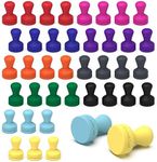 SMART&COOL Silicone Fridge Magnets, Anti Scratch Push Pin Magnets, Refrigerator Magnets, Thumbtack Magnets for Fridge, Dry Erase Board, Whiteboard, Office, Classroom, School (40 Pack, Multi)