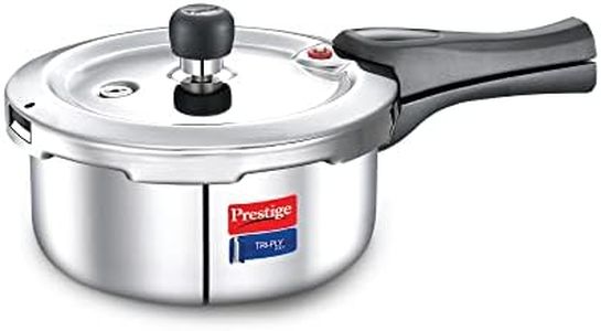 Prestige Svachh Triply Outer Lid Pressure Cooker with Unique Deep Lid for Spillage Control, 2 Litre, Silver, 304 Stainless Steel Inner Surface, Thick Gauge Aluminium, 2 Liter