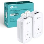 TP-Link TL-PA9020PKIT 2-Port Gigabit Passthrough Powerline Starter Kit, Data Transfer Speed Up to 2000 Mbps, Ideal for HD Video Streaming and Online Gaming, No Configuration Required, UK Plug