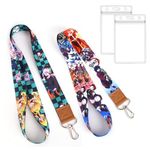 GTOTd Anime Slayer Lanyard (2Pcs) with ID Holder for Keys String Wallet for Anime Gifts Merchandise Party Supplies for Decorations Keychain Teens