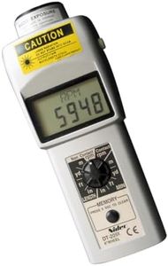 Shimpo DT-205LR Dual Contact/Non-Contact Handheld Tachometer with 6" Wheel, LCD Display, 6-99999rpm Range