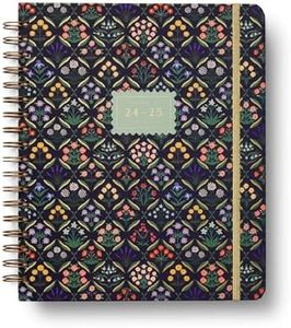 RIFLE PAPER CO. 2025 17-Month Academic Hardcover Spiral Planner | Weekly and Monthly Pages, Inspirational Quotes, Sticker Sheets, Illustrated Pocket Folder (10" x 8.5"), Estee