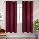 BGment Blackout Curtains - Grommet Thermal Insulated Room Darkening Bedroom and Living Room Curtain, 2 Panels of 42 x 72 Inch, Burgundy Red