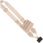 Save the Girls Clip & Go Phone Lanyard Crossbody Strap with Wallet, Taupe