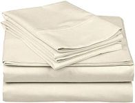 Comfortable 1000 Thread Count Egyptian Cotton Solid Cream 18"(inch) Deep Pocket Full XL(54"X80") Sheet Set- 4 Pc Sheet with Pillowcases, Hotel Quality