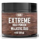 Viking Revolution Majestic Oud Hair Pomade for Men - Extreme Hold Hair Gel for Men Water Based - Mens Pomade Extra Firm Mens Hair Pomade Strong Hold - High Shine Mens Hair Cream (4oz)