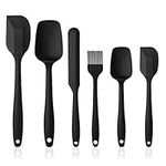 Vicloon Silicone Spatulas Spoons Set, Silicone Kitchen Utensils Including Rubber Spatula, Non-Stick and Heat Resistant for Cooking, Baking and Mixing (Black - 6Pcs)