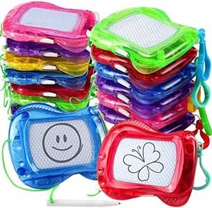16 Pack Mini Magnetic Drawing Board for Kid(6 Colors), Erasable Doodle Sketch and Writing Pad, Backpack Keychain Clip Doodle Drawing Boards, Birthday Party Favor for Boys and Girls