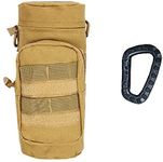 LefRight Khaki Outdoor Tactical MOLLE EDC Water Bottle Pouch with Carabiner