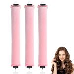 3 PCS Heatless Blowout Rods, Heatless Curls, Heatless Curling Rod, Overnight Blowout Rods, Blow out Rods - No Heat Curls to Sleep for Curl Rods, Women Long Hair Styling Tools for All Hair, Pink