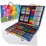 Artworx Art Set For Kids - 122 Assorted Pieces & Carry Case Colouring Sets Pencils, Felt Tips Pens, Wax Crayons Arts and Craft Children Age 4-8