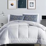 MammaYo Razzai Down Alternative Soft Quilted 300 GSM All Weather Comforter (92" x 106" Inches/233cm x 269cm) - King Size Comforters|White | Microfiber| lightweight