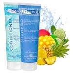 TRISWIM Chlorine Removal Hair Care Bundle | After Swim Shampoo and Repair Conditioner | Removes Chlorine, Salt & Hard Water Buildup and Repairs Damage Caused by Them | Exotic Fruits Scent, 251+251 ml