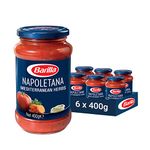 Barilla Pasta Sauce - Napoletana 400 gm, Non - GMO Project Verified, Vegan, Gluten free, No added Colour or Presevatives (Pack of 6)