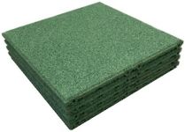 Aslon 4x 30mm Green Rubber Safety Fall Protection Playground Tiles (Pack of 4)……