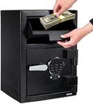 Fireproof Depository Safe with Drop Slot, Electronic Anti-Theft Drop Safe for Business with Programmable Numeric Keypad Lock and Spare Keys, Cash Drop Safe Box for Office Home Retail Store