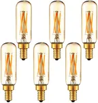 LiteHistory Dimmable T6 led Bulb 40W Candelabra led 2200K Amber 250lm 4W e12 T25 led Bulb 6Pack