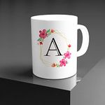 Jaipur Ace Alphabet Coffee Mug His Her Novelty Gift Wedding Engagement Anniversary Newlyweds Ceramic Cup (A)