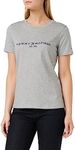Tommy Hilfiger Women Heritage Short-Sleeve T-Shirt Crew Neck, Grey (Light Grey Heather), L