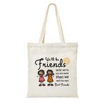 ZHANTUONE Canvas Tote Bag，Friendship Gifts for Friends，Best Friend BFF Gifts，Friends Gifts for Birthday，Funny Friend Gift for Birthday，Birthday Gift for ​Sister, White, Small