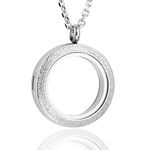 Jovivi 25mm/30mm Living Floating Memory Glass Locket Necklace - Stainless Steel Secure Buckle Closure, 0.87", Glass, No Gemstone