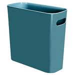 Youngever 5.5L Slim Trash Can, Re-usable 5.5L Plastic Garbage Container Bin, Small Trash Bin with Handles for Home Office, Living Room, Study Room, Kitchen, Bathroom (Teal)