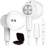 USB C Headphones for iPhone 15 Pro Max Plus Samsung S23 S22 S21 S20 Note 20 10+,HiFi Stereo Magnetic Wired Earbuds Type C Earphones with Mic Volume Control for Google Pixel 7 6 Pro 6a 5 4XL iPad Pro